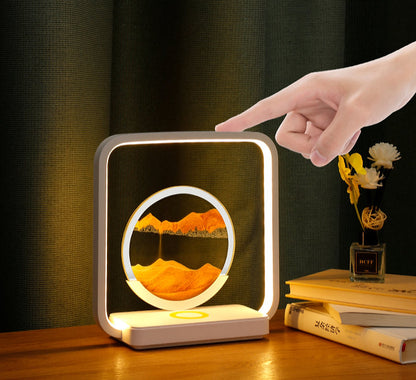 15W Wireless Charger, Lamp With 3D Moving Sand - A Modern Home Decor