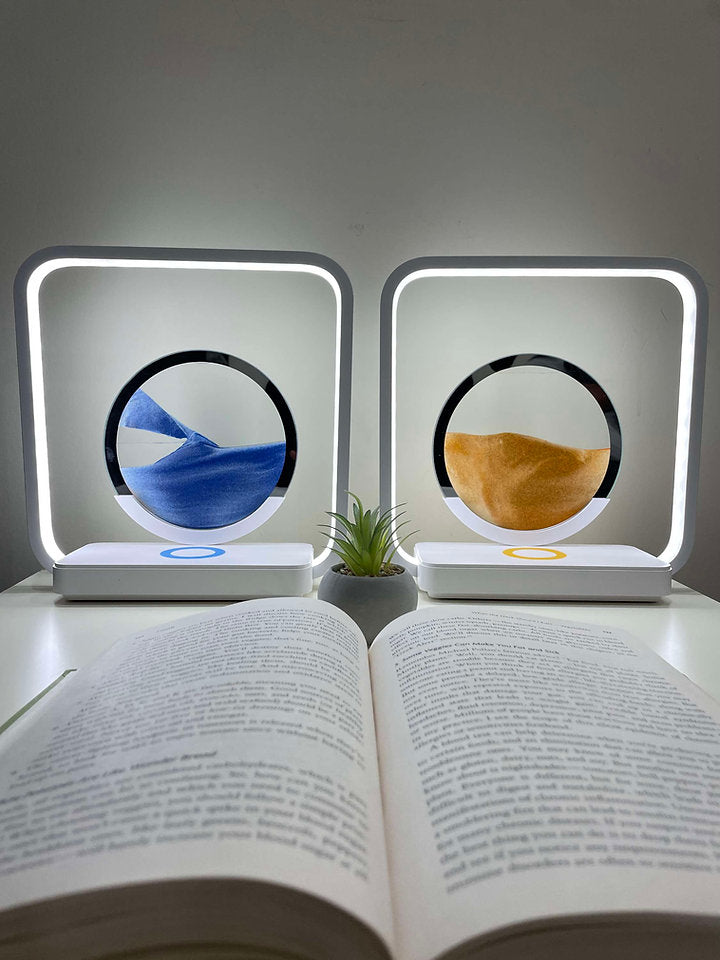 15W Wireless Charger, Lamp With 3D Moving Sand - A Modern Home Decor