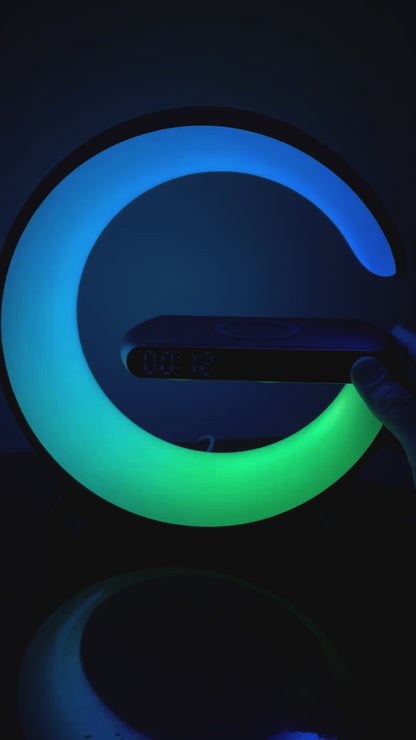 Smart Charger: 5 in 1 Wireless Charger, Speaker, RGB Light, and Alarm Clock