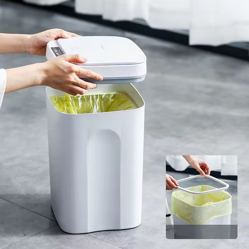 Touch-Free Smart Rectangular Rechargeable Trash Can