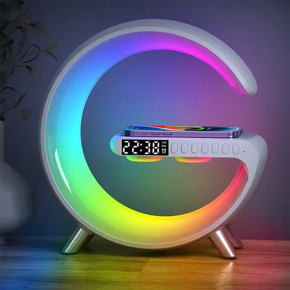 Smart Charger: 5 in 1 Wireless Charger, Speaker, RGB Light, and Alarm Clock